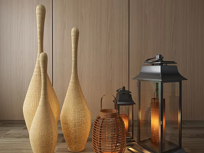 Industrial LOFT Candle Light Floor Light Decorative Light Candle 3d model