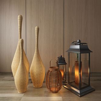 Industrial LOFT Candle Light Floor Light Decorative Light Candle 3d model