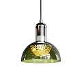Colorful Glass Pendant Lights With Textured Shades And Silver Metallic Bases