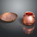Copper Household Items With Handles Including Pan And Pot For Daily Use