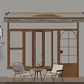 Cozy Cafe Exterior Featuring Wooden Doors Windows And Outdoor Seating Area