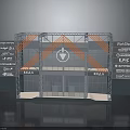 Exhibition Stand Structural Equipment With Metal Frame Glass Panels And Display Screens