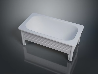 Contemporary White Freestanding Bathtub With Sleek Surface And Leg Support 3d model