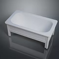 Contemporary White Freestanding Bathtub With Sleek Surface And Leg Support