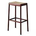 Modern Bar Stools In Light And Dark With Slim Legs And Beige Seat