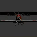 Vintage Red Gray Biplane Model For Aviation And Space Exploration History