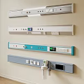 Hospital Ward Medical Device Strips With Control Panels Digital Displays And Power Outlets
