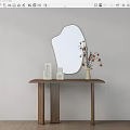 Modern Simple Decorative Table Porch Table Mirror 3d model