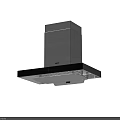 Modern Stainless Steel Kitchen Range Hood with Black Panel Design 3d model