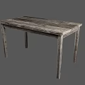 Rustic Wooden Table With Natural Wood Grain Surface And Four Sturdy Legs Design