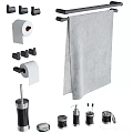 Washing Daily Essentials With Towel Rack Toilet Paper Soap Dispenser And Toilet Brush
