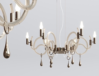 Modern chandelier glass multi-head chandelier 3d model