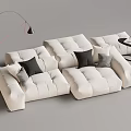 Modern Multiplayer Sofa Module Sofa Back-to-Back Sofa 3d model