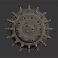 Heavy Duty Industrial Metal Wheel With Sharp Spikes And Bolted Construction Design