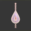 Elegant Rose Gold Bracelet With Chain Design And Blue Teardrop Gemstone Diamond Inlay