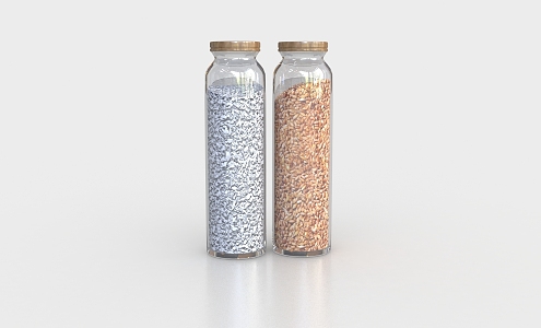 Modern seasoning bottle glass bottle storage bottle dried fruit cereal kitchen storage jar 3d model