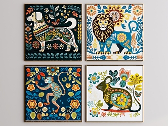 animal decorative painting 3d model