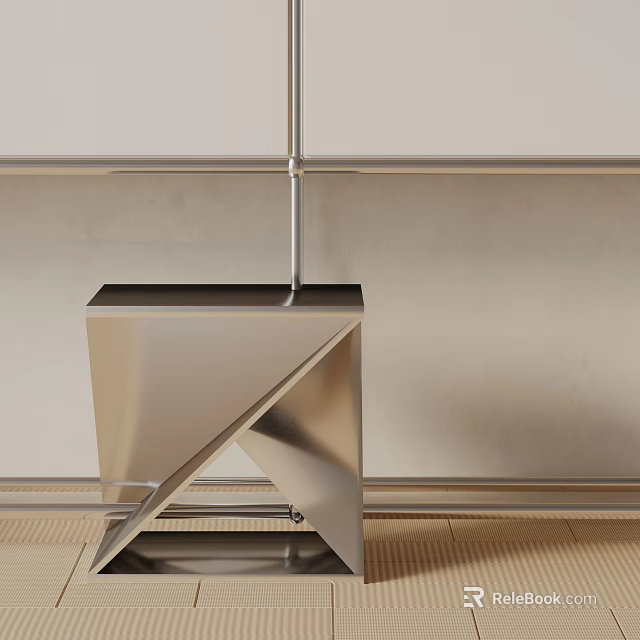 Sleek Modern Metal Side Table With Geometric Design In Contemporary Interior Space 3d model 