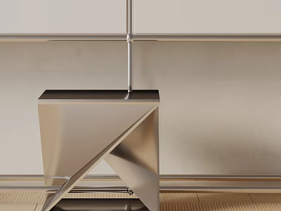 Sleek Modern Metal Side Table With Geometric Design In Contemporary Interior Space 3d model