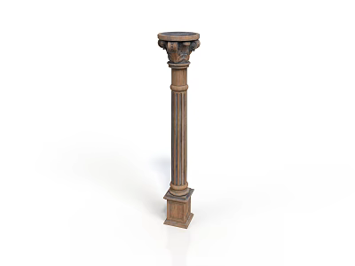 Ornate Classical Architectural Column With Intricate Capital Fluted Shaft And Detailed Base 3d model