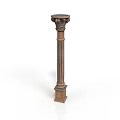 Ornate Classical Architectural Column With Intricate Capital Fluted Shaft And Detailed Base