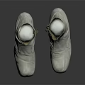 Stylish White Leather Boots with Platform Sole Block Heel and Side Zipper Design