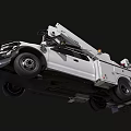 White Crew Cab Utility Truck With Aerial Lift Crane Arm For Work