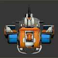 Colorful Robot Action Figure With Orange Blue Silver Mechanical Wings And Standing Pose