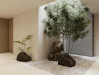 Modern landscape sketch interior middle courtyard sketch interior atrium landscape landscaping home decoration interior patio landscape tree plant pile 3d model