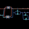 3D Engineering Layout Of Industrial Equipment Piping System With Pumps And Heat Exchangers