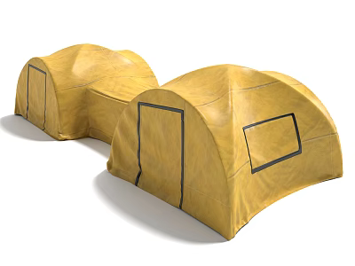 Yellow Sunshade with Black Trim Door and Window for Outdoor Garden Patio 3d model