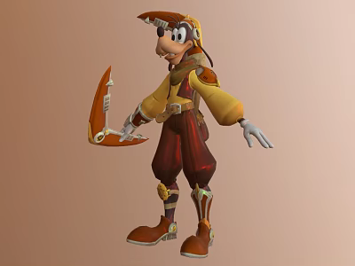 Fantasy Anthropomorphic Dog Character In Yellow Tunic Red Pants With Scroll And Decorative Boots 3d model