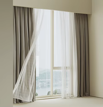 Modern home curtains 3d model