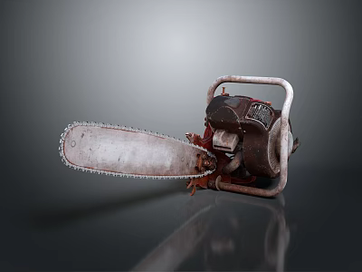 Heavy Duty Gasoline Chainsaw As Essential Hardware Tool For Efficient Wood Cutting Tasks 3d model