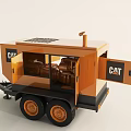 CAT Mobile Utility Vehicle With Two Wheels Open Doors And Mechanical Interior 3d model