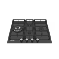 Samsung Black Gas Hob With Four Burners And Control Knobs For Kitchen Use