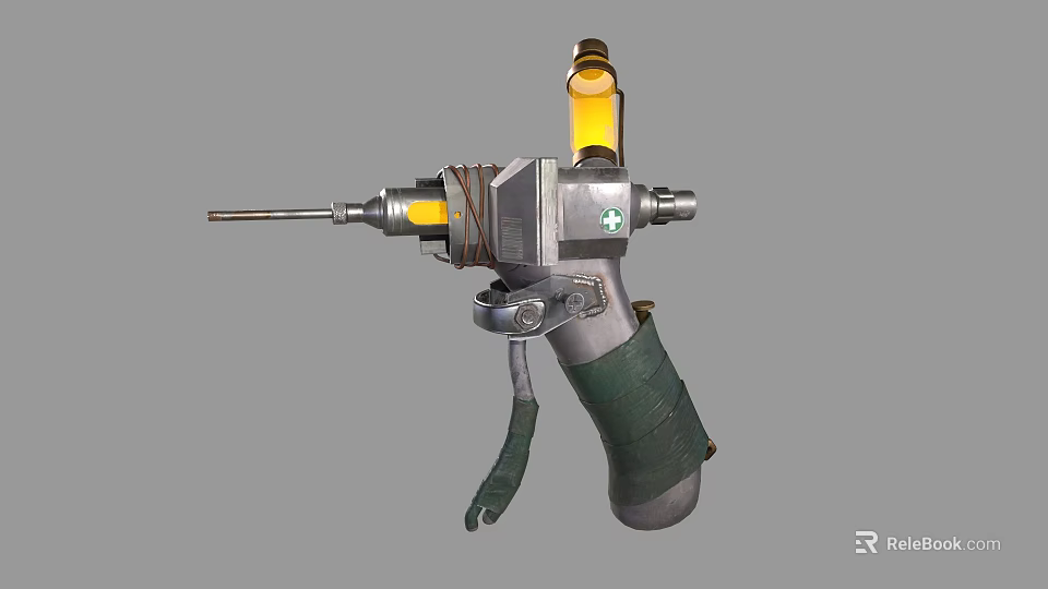 Practical Household Power Tool Featuring Metal Body Green Grip And Yellow Drilling Components 3d model 