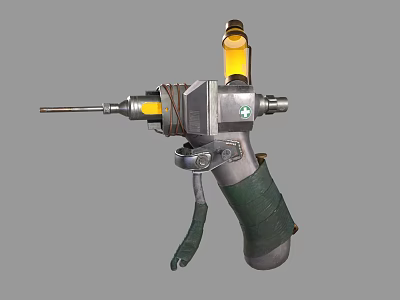 Practical Household Power Tool Featuring Metal Body Green Grip And Yellow Drilling Components 3d model