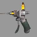 Practical Household Power Tool Featuring Metal Body Green Grip And Yellow Drilling Components