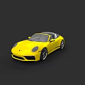 Yellow Convertible Sports Car With Sleek Design And Black Alloy Wheels