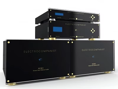ELECTROCOMPANIET Black High End Audio Equipment With Blue Digital Display Stackable Sound System Components 3d model