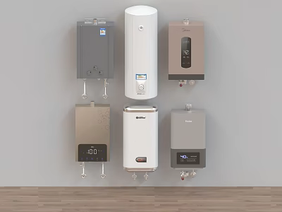 Wall Mounted Kitchen Appliances Featuring Various Styles Different Colors And Modern Designs 3d model