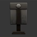 Sturdy Metal Recycle Bin With Yellow Recycling Symbol And Pedestal Base