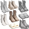Modern Stylish Clothes on Hangers With Folded Apparel Shoes And Accessories