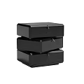 Modern Dark Nightstand Featuring Three Stacked Drawers And Simple Design 3d model