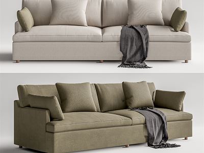 Modern double sofa multiplayer sofa model