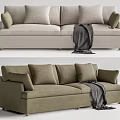 Modern double sofa multiplayer sofa 3d model