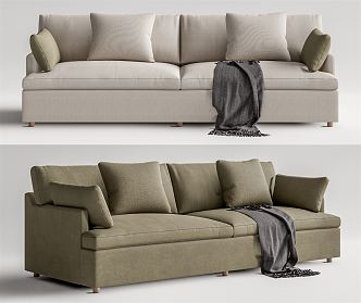 Modern double sofa multiplayer sofa 3d model