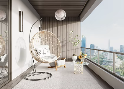 Modern Home Balcony Modern Hanging Chair Leisure Hanging Chair 3d model