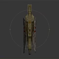 Sleek Futuristic Fighter Jet with Dual Blue Engines Gray Fuselage Red Accents